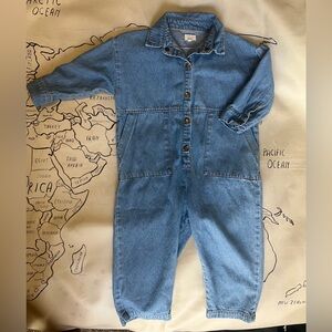 The Simple Folk Denim Boiler Suit Jumpsuit 2-3 years